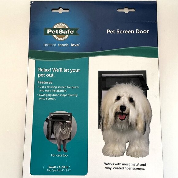PET SAFE DOG CAT SCREEN DOGGIE DOOR, SMALL 1-30LBS - Picture 1 of 8